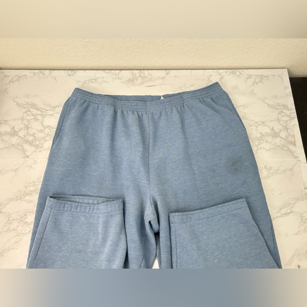 Basic Editions Sweatpants With Elastisized Waist Size XL Blue Vtg Stetch F1 - Picture 3 of 5